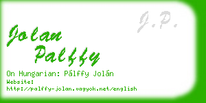 jolan palffy business card